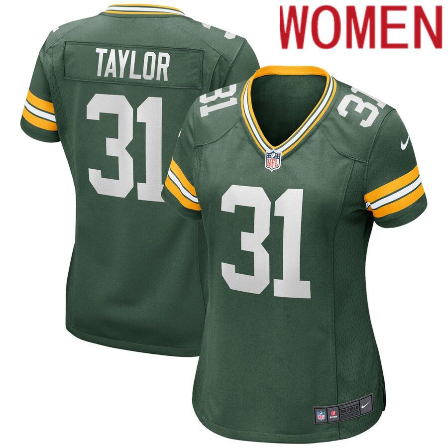 Women Green Bay Packers #31 Jim Taylor Nike Green Game Retired Player NFL Jersey->women nfl jersey->Women Jersey